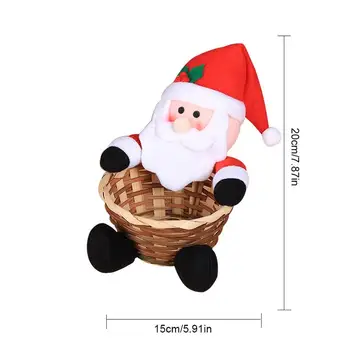 Hot predaj Vianočné Dekorácie Veľké Veľkosti Candy Kôš Ploche Dekorácie Detí Candy Košík