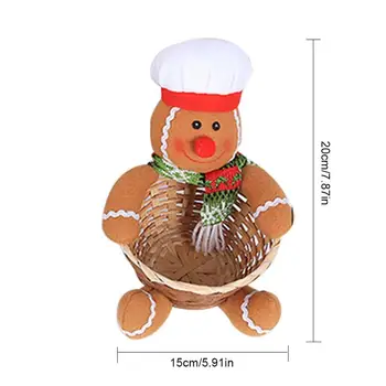 Hot predaj Vianočné Dekorácie Veľké Veľkosti Candy Kôš Ploche Dekorácie Detí Candy Košík
