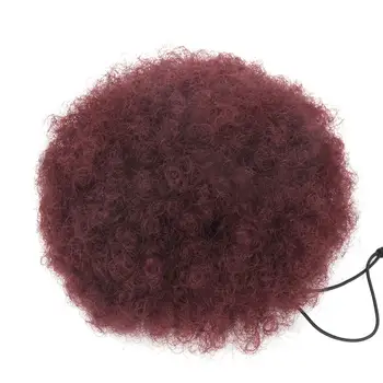 HOUYAN Krátke Afro Lístkového Syntetické Vlasy Chignon Hairpiece Pre Ženy Šnúrkou Copu Kinky Kučeravé Updo Klip Príslušenstvo