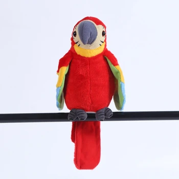 Hovoriaci Papagáj Hovorí Papagáj Plyšové Hračky Elektronické Vták Pet Hovorí Plyšový Papagáj pre Deti Raného Vzdelávania Hračky(Červená)