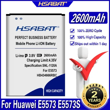 HSABAT 2600mAh HB434666RBC Batériu pre Huawei E5573 E5573S E5573S-32 E5573S-320 E5573S-606 E5573S-806