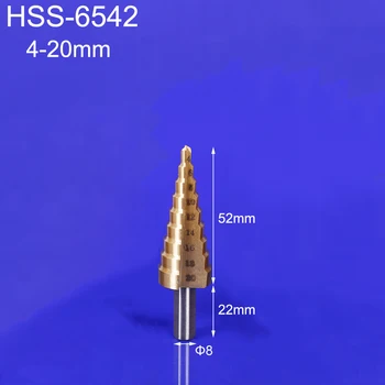 HSS rýchloreznej Ocele Trojuholník Ramienka Pagoda Krok vrtáka od 4-20 mm R06 Kvapka Loď