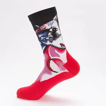 HSS Značky 5Pairs pánske Bavlnené Ponožky Happy Zábavné Česanej Farebné Multi Vzor Dlhá Ponožka Skateboard Bežné Ponožky pre Mužov Veľká Veľkosť