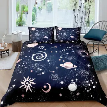 Hviezdne Nebo Tabuli posteľná bielizeň Nastaviť Kráľovná 3D Roztomilý Vytlačené Perinu Obliečky 2/3ks domáci Textil, Kvalitný prehoz cez posteľ
