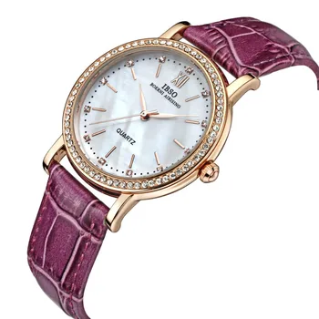 IBSO 2019 Značky Módnych Žena Hodinky Kožený Remienok Hodiniek Ženy, Luxusné Kryštál Diamantu Quartz náramkové hodinky Pre Ženy 3992