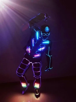 IED programovanie led kostým fáze show svetlo až oblek robot tanečné predstavenie zobraziť oblečenie žiariace svetlo zmeniť kostýmy