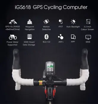 IGPSPORT ANT+ GPS IGS618 Bicykli Bicyklov, Bezdrôtová Stopky Rýchlomer Nepremokavé IPX7 Cyklistické Bicykli Rýchlomer Počítača