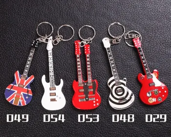 IM Drevené Miniatúrne Gitara Keychain s 15 Rôznych Modelov sú k Dispozícii, Dvojitý Krk Gitary