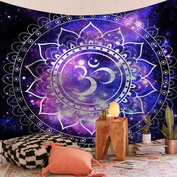 Indický Mandala Gobelín Veľké Nástenné Závesné Tapisérie Čakra Trippy Polyester Sun Moon Hippie Statku Koberce Koľaji Domova