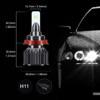 Infitary Mini H4 H7 LED Auto Žiarovky Svetlometu 12000LM 6500K H3 H11 H13