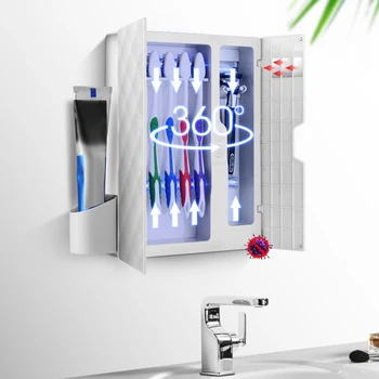 Inteligentný Automatický Uv Svetlo Kefka Sterilizátor Protiprachová Kefka Držiteľ Cleaner Wall Mount Rack Kúpeľňa