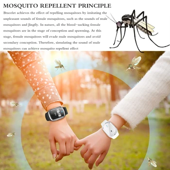 Inteligentný Náramok Ultrazvukové Repelent Proti Komárom Náramok Nepremokavé Hmyzu Pest Repelent Hmyzu Náramok S Zobrazenie Času