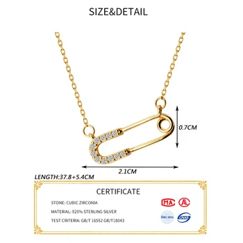 INZATT Reálne 925 Sterling Silver Minimalistický Zirkón Spinky Náhrdelník Prívesok Pre Módu Ženy Strany Trendy Jemné Šperky 2019