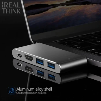 IREALTHINK USB Typu C Adaptér USB Rozbočovač PD 100W Plnenie typ c hub OTG konektor iPad Dock USB HUB Pre Macbook Pro