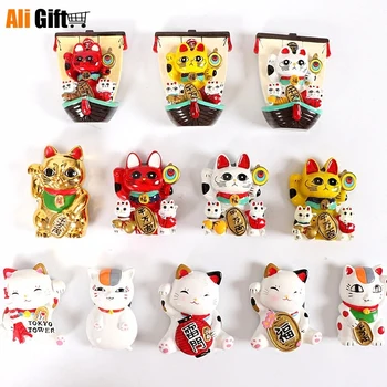 Japonsko Turistické Suveníry Tokio Plutus Mačka Magnety na Chladničku 3D Chladnička Chladnička Magnet Nálepky Cestovanie so suvenírmi Kuchyňa Dekorácie