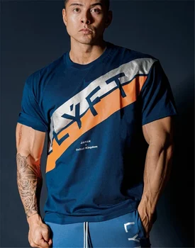 Japonsko&Spojené Kráľovstvo Lete Fitness Mužov Šport Beží Tričko Bavlna T-shirt Telocvični Školenia Mens Muscle Fitness Tričko Tees Topy