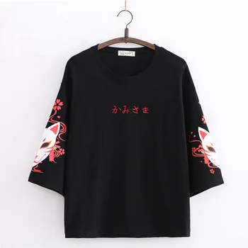 Japonský malé čerstvé 2020 lete nové-krátke rukávy T-shirt ženy voľné pol-rukávy klesnutie tričko módny trend