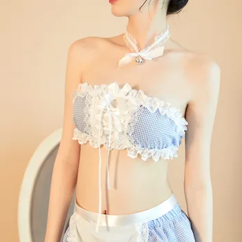 Japonský Sexy Sex Kostým Erotické Cosplay Bielizeň Anime Popoluška Lolita Slúžka Cosplay Kostým Kawaii Modrá Sexy Oblečenie