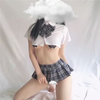 Japonský Štýl Ženy Sexy Školáčka Cosplay Roztlieskavačky, Koberčeky Nočný Klub Strany Super Mini Skladaný Roztomilý Krátke Erotické Mini Sukne