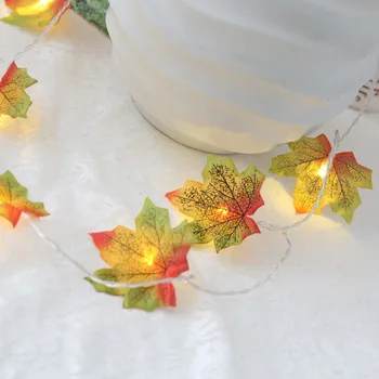 Javorový list LED Reťazec Svetlo diaľkové ovládanie teplá biela Reťazca Víla Svetlo Sviatok Vianočný Svadobné Vonkajší Dekor na batériový