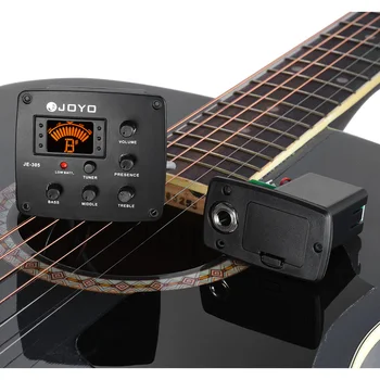 JE-305 4-Band EQ Ekvalizér Tuner Systému Akustické Gitary, Piezo Snímač Predzosilňovač s LCD Dispaly Kvalitné Gitarové Časti