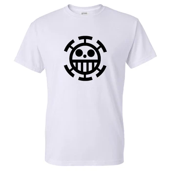 Jeden Kus Trafalgar Práva Logo Vytlačené T-shirt Muži Ženy Jar Leto Trendy Streetwear Tričko Kvalitné Bavlnené tričko Unisex