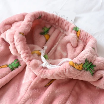 Jeseň Pijamas Ženy Zime Teplý Flanel Nohavice Roztomilý Vytlačené Nohavice Vetru Plus Veľkosti Domov Nohavice Voľné Mäkké Cartoon Sleepwear