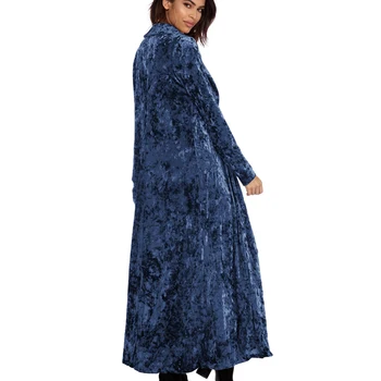 Jeseň Velúrové Dlhá Srsť Ženy Pevné Slim Módne Kabát Zimný Velvet Streetwear Cardigan Plus Veľkosť Coats XXL