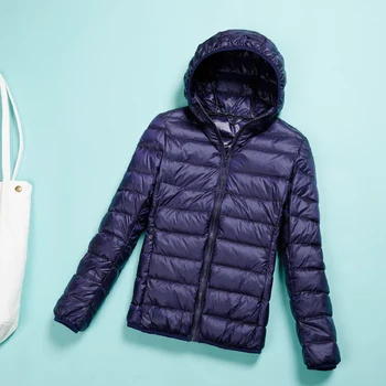 Jeseň Zima Ženy Kabát Nadol Bunda Biele Kačacie Nadol Ultra-Light Kapucňou Teple Tenké Slim Plus Veľkosť 2020 Základné Bunda, Vetrovka Outwear