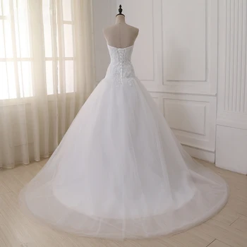 Jiayigong Elegantné Tylu Svadobné Šaty Milú, Krajky-Up Späť Korálkové Sequin Svadobné Šaty Vestido De Noiva Plus Veľkosť