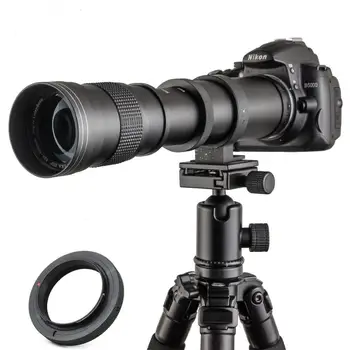 JINTU 420-800mm F/8.3-16 Príručka HD Teleobjektív Zoom, Objektív Nikon DSLR Fotoaparát D3200 D3100 D3300 D3400 D5100 D5200 D5600 D5300 D90