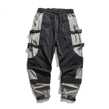 Jogger Cargo Nohavice pánske oblečenie zimné muž funkcia zamatové nohavice nohavice na Suchý zips, nohavice Voľné pohodlné Harajuku Hip hop
