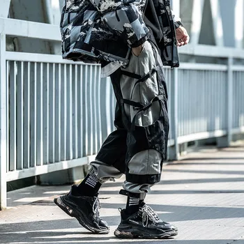 Jogger Cargo Nohavice pánske oblečenie zimné muž funkcia zamatové nohavice nohavice na Suchý zips, nohavice Voľné pohodlné Harajuku Hip hop