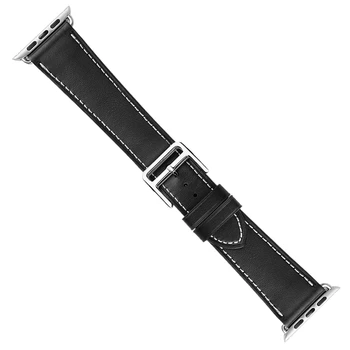 Kapela pre Apple Hodinky Series 5 40 mm 44 mm Kožené Pútko na Zápästie pre iWatch Série 1 2 3 38 mm 42mm Čierny Náramok Ženy Muži Watchband