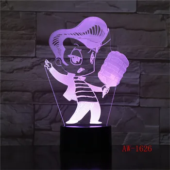 Karaoke Spev 3D lampa 7 Zmena Farby 3D LED Svetlo, Akryl Touch USB Lampa Izba Stôl písací Stôl Nočné Svetlo detský Priateľmi AW-1626