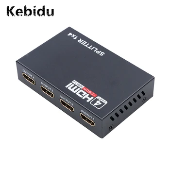 Kebidu 5.1 gb / S Splitter 1X4 kompatibilný s HDMI Rozbočovač HD 1080p 1 do 4 z 4 Port Repeater Zosilňovač 1.4 EU/US Plug Veľkoobchod