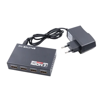 Kebidu 5.1 gb / S Splitter 1X4 kompatibilný s HDMI Rozbočovač HD 1080p 1 do 4 z 4 Port Repeater Zosilňovač 1.4 EU/US Plug Veľkoobchod