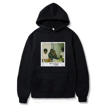 Kendrick Lamar Dobré Dieťa Mužov / Žien Swestshirts Módne Teplé Rap Hudba Mens mikina s Kapucňou Voľné Tlač Streetwear Čierna mikina s Kapucňou