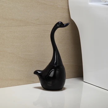 Keramické Plastové Swan Wc Kefa Držiteľ Tvorivé Kúpeľňa Zábavné Upratovanie Domácností Nástroj Čistiaca Kefka—Čierna