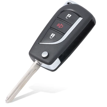 KEYECU Inovované Flip Diaľkové Auto Kľúč S 3 Tlačidlami & H Čip - FOB pre Toyota RAV4 Highlander 2013-2017 FCC ID: GQ4-52T
