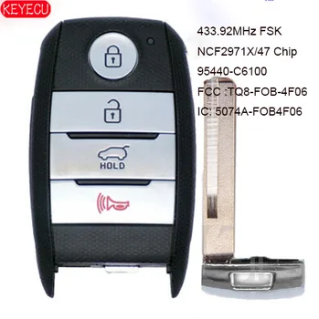 KEYECU Keyless-Go Smart Remote Tlačidlo 4B pre KIA Sorento 2019 2020 433MHz ID47 Čip FCCID: TQ8-FOB,-4F06 P/N: 95440-C6100 (UMa PE)