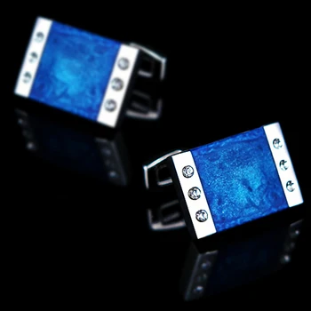KFLK 2019 Luxusné tričko manžetové gombíky pre pánske Darček Značky putá tlačidlo Modré Smalt putá odkaz Vysokej Kvality Crystal abotoadura Šperky
