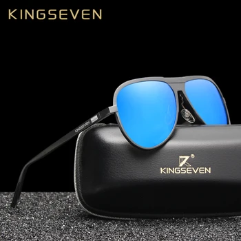 KINGSEVEN 2019 Unisex Klasické Značky Mužov Hliníkové Polarizované slnečné Okuliare UV400 Zrkadlo Muž Slnečné Okuliare Pre Mužov Oculos de sol