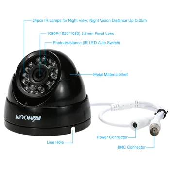 KKmoon 1080P AHD Dome Dohľadu Kamera 2.0 MP 3.6 mm 1/3