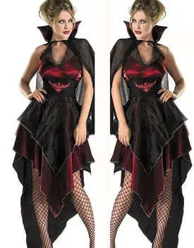 Klasické Upír Halloween Kostým Sliepky Strany Gotický Krvavej Grófky Maškarné Kostýmy Pre Dospelých Žien