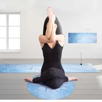 Kolo Meditácie Yoga Mat Vytlačené Semiš Prírodného Kaučuku Ultralight Prenosný Skladací Jogy Vankúš s Yoga Mat Skladovanie Taška
