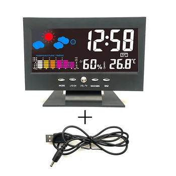 Kreatívne Elektronický Digitálny LCD Teplota Vlhkosť Monitor Hodiny, Teplomer, Vlhkomer Krytý Domov Predpoveď Počasia, Hodiny