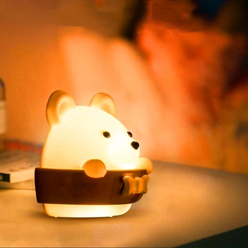 Kreatívne Medveď LED Nočné Svetlo Nabíjateľná Plug-in, Diaľkové Ovládanie Spálňa Posteli Ochrana Očí Nástenné Svietidlo Darček k Narodeninám