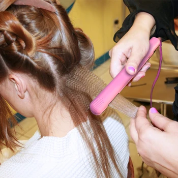 Kulma Mini Hair straightener Keramická Žehlička na Narovnávanie vlasov Styling Nástroje Vlasy Curler Ploché Železo Fúzy straightener