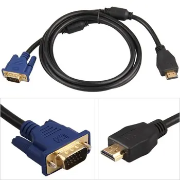 Kábel kábel Adaptéra Converter Zlatá Plaketa HDMI / VGA 15 kolíkový Muž 1.65 m